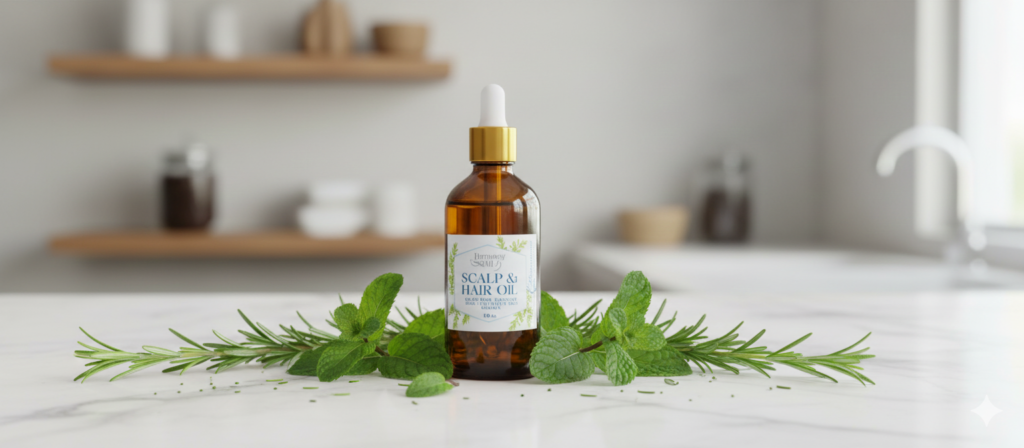 Hair and scalp oil rosemary and mint